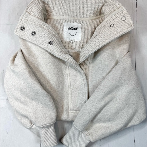 Aerie Oatmeal Textured Oversized Pullover EUC - Picture 1 of 3